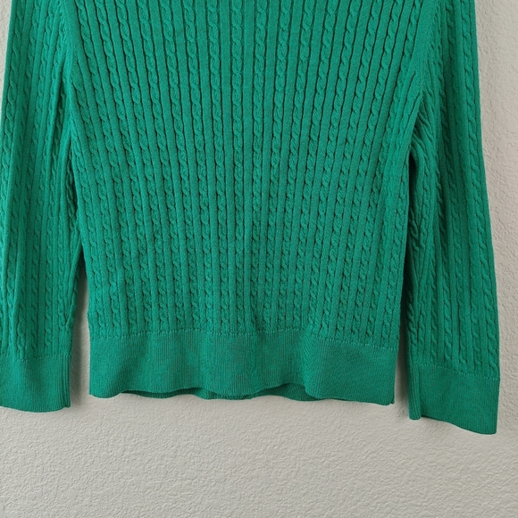 Lilly Pulitzer Cable Knit Kelly Green Palm Tree Button Down Cardigan Woman's S - Picture 12 of 14